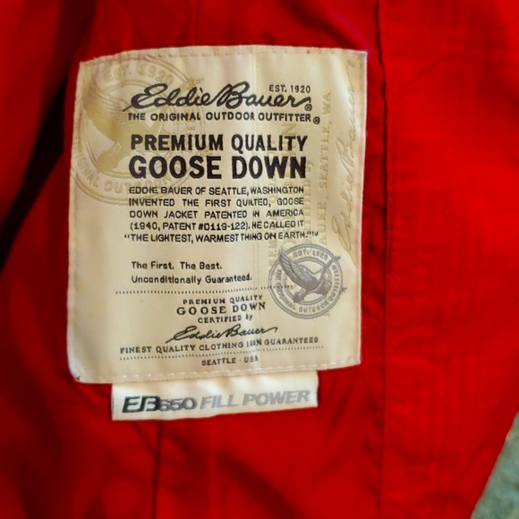 Eddie Bauer womens down 650 fill red parka NWOT SMALL - Picture 6 of 8